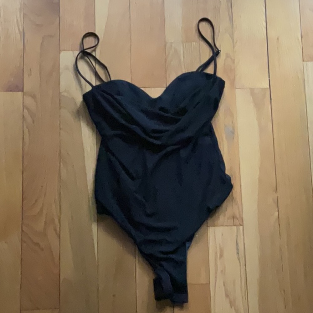 Zara sweetheart neckline black bodysuit size small